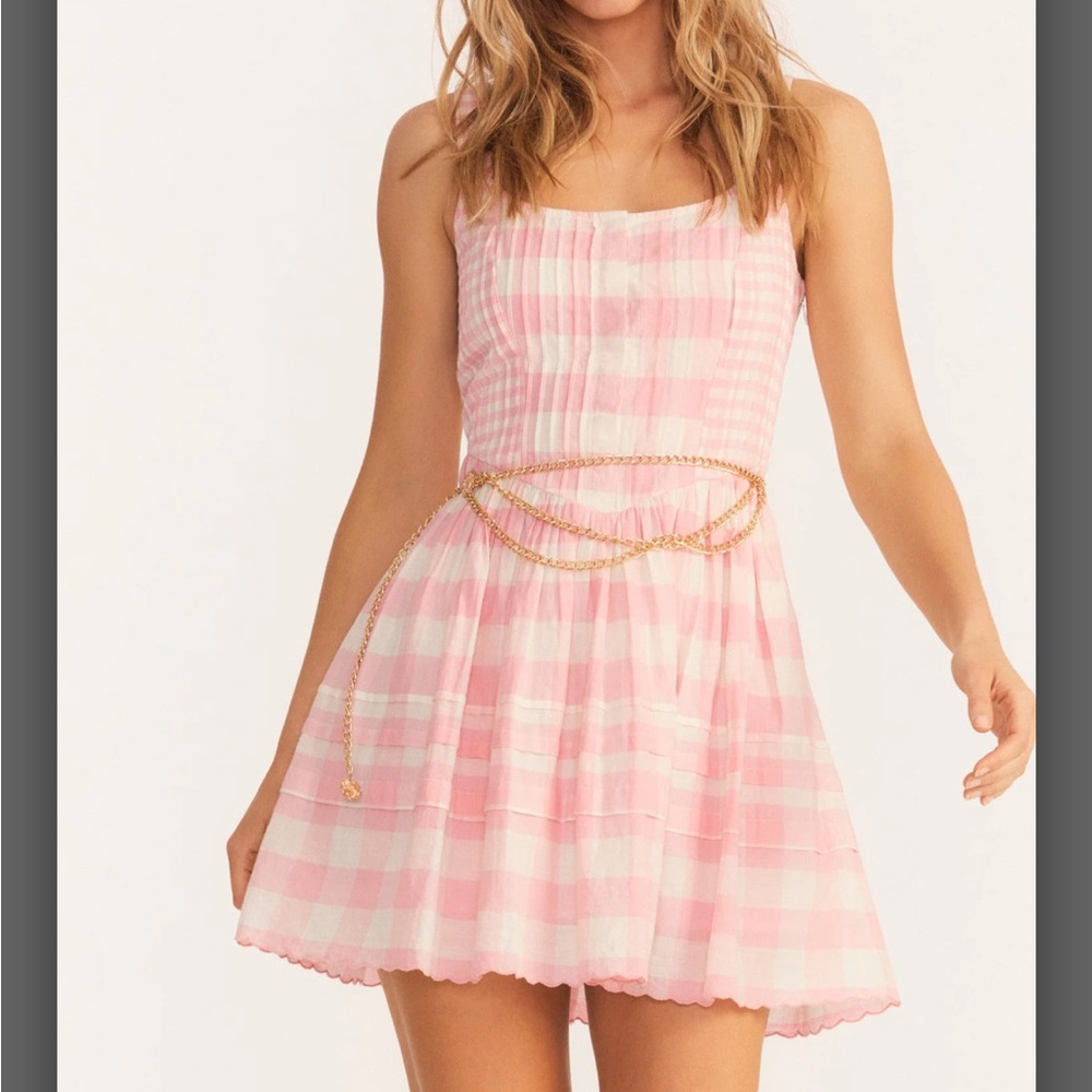 Love Shack Fancy Pink Gingham Chennedy Dress